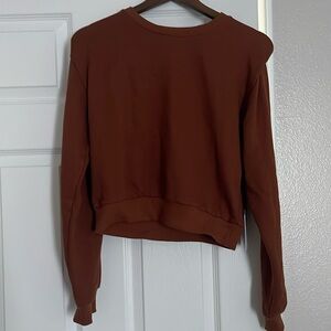Women’s cropped pull over sweater by Aster the Label brown sz M
